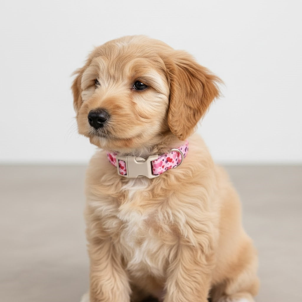 Kalp Desenli Ayarlanabilir Köpek Tasması